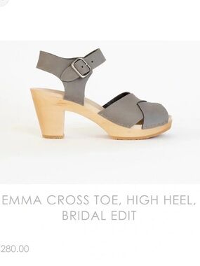 Bryr Emma Cross Toe High Heel Clog Sandal